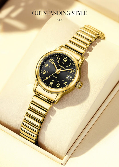 LIGE Sunkta Fashion Luxury Woman Watch Elegant Classic Simple Waterproof Calendar Stainless Belt Women's Wristwatch  Ladies Gift