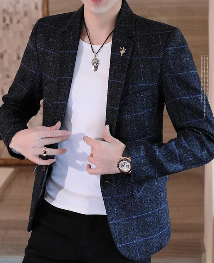 Men's Slim Fit Business Casual Shirt 2025 Korean Fashion Handsome All Seasons Polyester Boutique Style