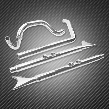 Motorcycle Chrome Dual Exhaust System For Harley Softail Breakout FXSB 2013-2016 Fatboy FLSTF 2005-2017 Night Train FXSTB 07-09