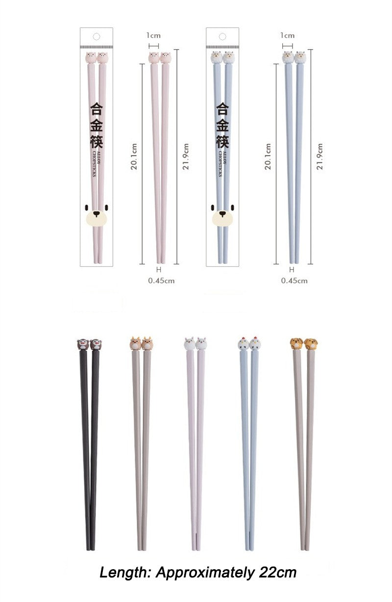 22cm 3D Bonitos Desenhos Animados Animais Hashi Para Crianças Hashi Chinês Comida Sushi Varas Casa Cozinha Louça Jantar Ferramenta de Cozinha