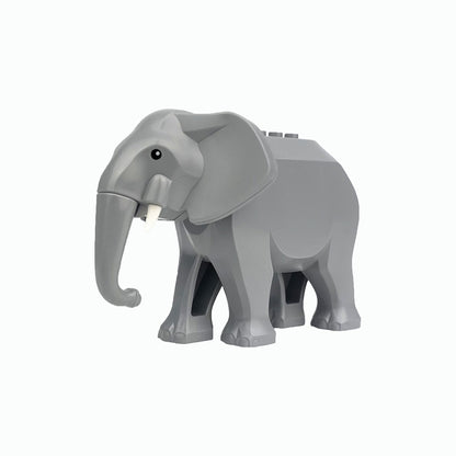 MOC Zoo Animal Building Block Accessories Set  Elephants Camel Deer Medieval Wolves Dinosaur Bricks Tyrannosaurus Model Toy