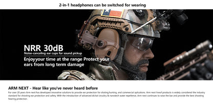 GEN 6 Tactical Headset Hunting Shooting Noise Reduction Headset for OPS Core ARC and Wendy M-LOK Helmet Head Mounted 2 in 1