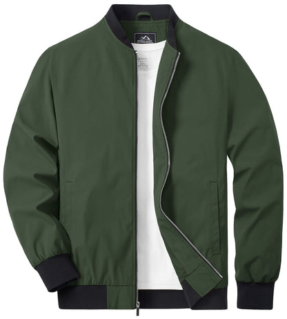 TACVASEN Lightweight Spring Windbreaker Mens Bomber Jackets Outdoor Basketball Jakcets Sportswear Coats With Pocket Casual Tops