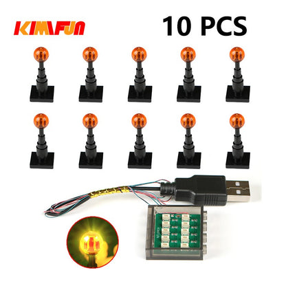 10PCS 0.8mm Pino RGB LED Blocos de Montar USB Lâmpada DIY Luz de Rua Cidade Decoração Elétrica 1X1 Tijolo Compatível com Todas as Marcas