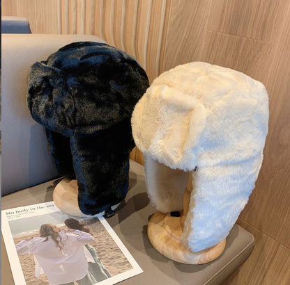 Gorros Femininos de Inverno Quentes e Grossos Estilo Russo, Moda Coreana Ushanka, Chapéu de Aviador com Protetor de Orelha, Chapéu Bomber Feminino Ajustável, Tendência