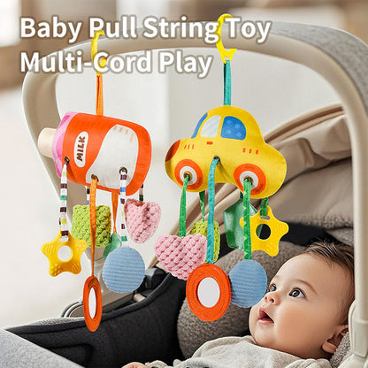Brinquedo de sucção para carro de bebê, mamadeira, pingente de brinquedo Lala para bebê, chocalho de corda para recém-nascido, enfeite para pendurar no assento do carro, acessório calmante
