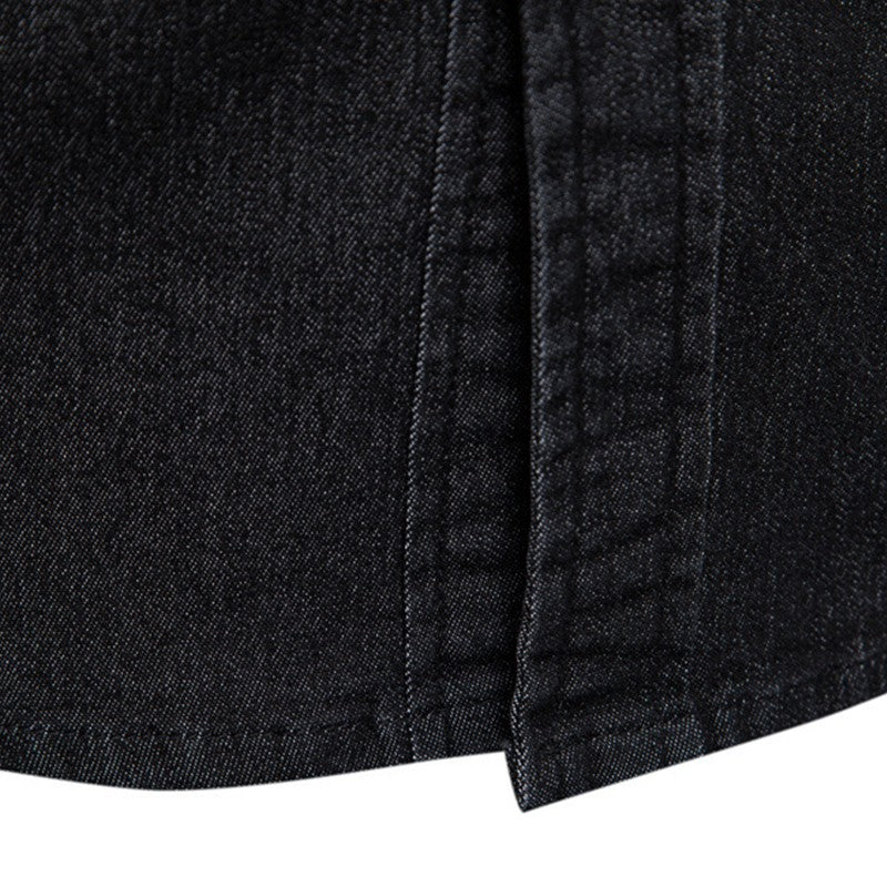 100% Cotton Men's Denim Long Sleeve Shirt Four Seasons New Business Fashion Retro Casual Shirt Jacket Male Brand Clothes