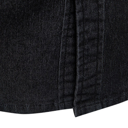 100% Cotton Men's Denim Long Sleeve Shirt Four Seasons New Business Fashion Retro Casual Shirt Jacket Male Brand Clothes