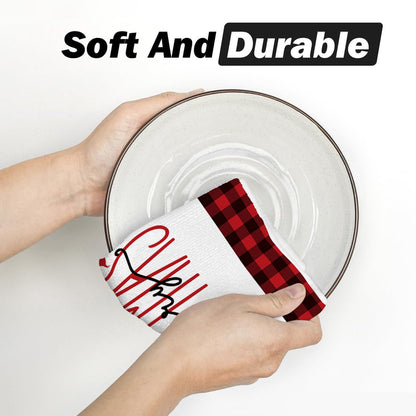 2/4pcs Merry Christmas towels Snowman Snowflake Christmas tree pattern Kitchen cleaning towels Dishwashing towels Hand towels