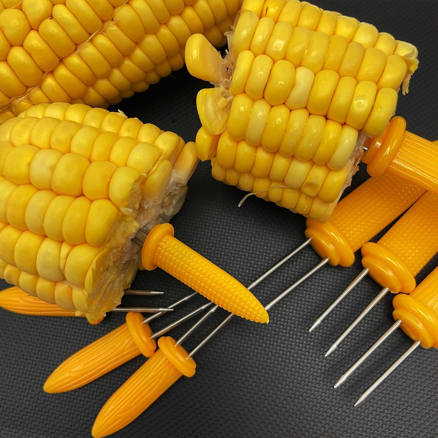 Stainless Steel Corn Fork 12/8Pcs With Box Anti Scalding Barbecue Corn Holders Camping Fruit BBQ Picnic Cooking Tools Outdoor