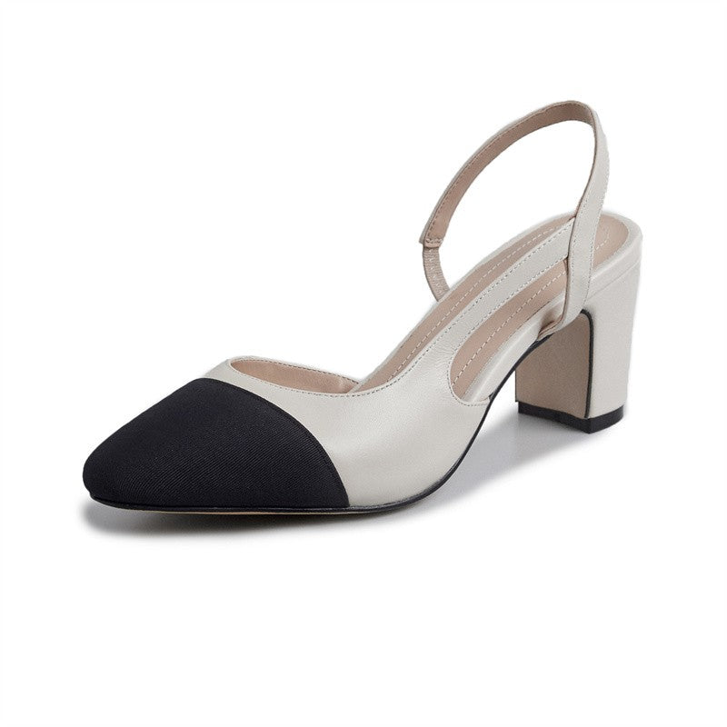 Plus Size New Summer Party Thick Heel Genuine Leather Sandals 6.5 cm High Heel Women Shoes