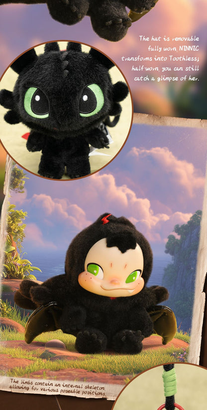 52TOYS NINNIC & TOOTHLESS Pelúcia Edição Limitada, Altura: 17cm/6,7 polegadas