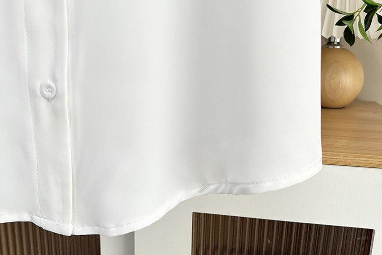 Plus Size Women's Summer New Style Lace Sleeve V-Neck Short Sleeve Shirt Fresh And Elegant Fashionable Blouse Polyester Fabric