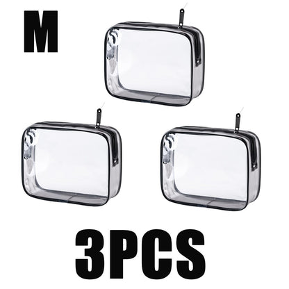 1/3pc Travel Organizer Bath Toiletry Wash Storage Bag Multifunction Large Capacity Waterproof Transparent With Zipper Women Gift