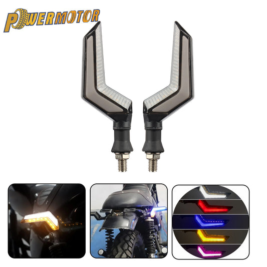 2pcs 12V Universal Motorcycle LED DRL Flowing Water Tail Turn Signal Indicators Lamp For KTM Yamaha Honda BMW Modifications