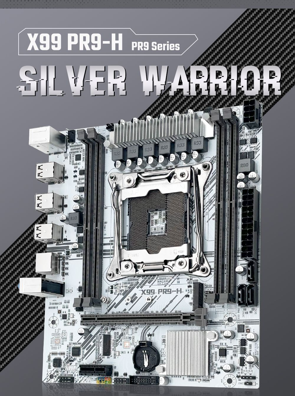 MACHINIST White X99 PR9-H Motherboard combo Intel Xeon E5 2630 V4 LGA 2011-3 CPU DDR4 16GB RAM NVME m.2 Optional kit set