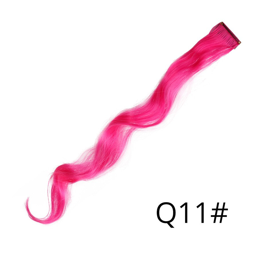 Apliques Sintéticos Presilha de Uma Peça Extensões de Cabelo Arco-Íris Cabelo Sintético Liso Peças de Cabelo de 45cm Longo Ombré Rosa Roxo Vermelho Azul