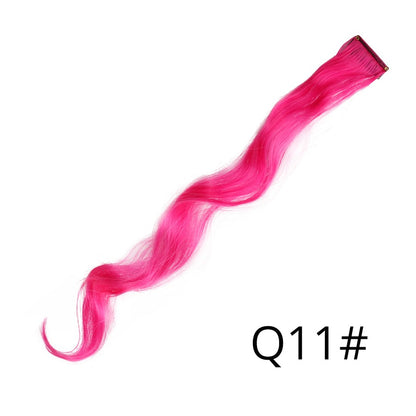 Apliques Sintéticos Presilha de Uma Peça Extensões de Cabelo Arco-Íris Cabelo Sintético Liso Peças de Cabelo de 45cm Longo Ombré Rosa Roxo Vermelho Azul