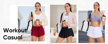 2in1 Jogger Flowy Athletic Shorts for Women Gym Yoga Workout Running Tennis Skirt Comfy Skort Lounge Cute Clothes Casual Summer