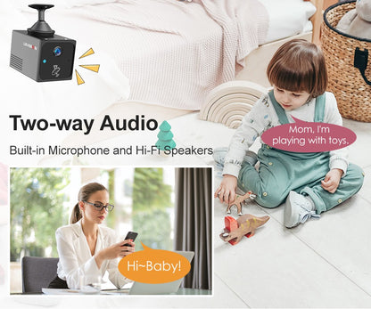 LS VISION Ubox CCTV Camera 4MP 4G Sim Card Or Wifi Home Surveillance Camera Intercom Radar Detection  Mini Baby Security Cam 2K