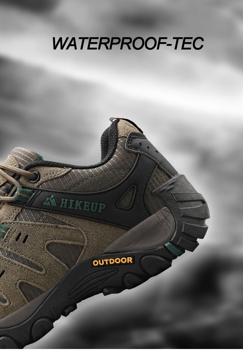 HIKEUP Tênis Masculino de Caminhada em Couro Camurça, Calçados Outdoor Resistentes ao Desgaste Masculinos para Trekking, Caminhada, Caça e Tênis Táticos