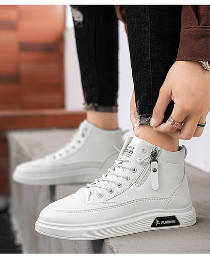 Versatile and trendy high-top shoes, white sneakers, outdoor light and casual shoes, student sports shoes, men's running shoes