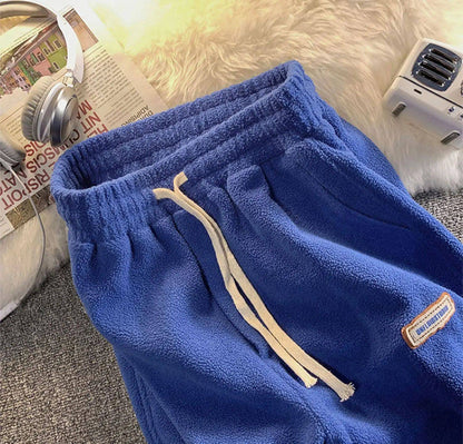 Lamb Velvet Thickened Fleece Women's Casual Pants Autumn Winter Warm Outdoor Wear Loose Fit Sports Trousers