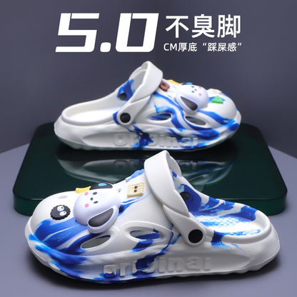 Shevalues Fashion Men Clogs Slippers Casual Hole Beach Sandals Outdoor Men Garden Shoes Summer Soft Sandals Home Bathroom Slides