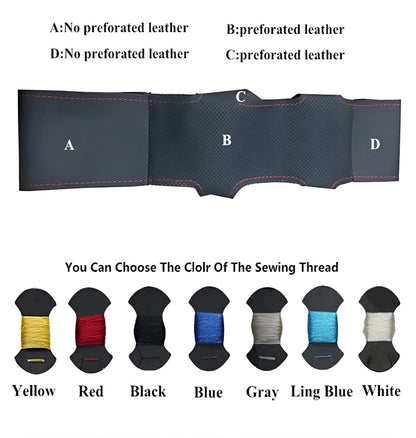 For Volkswagen ID.7 VIZZION 24 Hand-stitched steering wheel cover lightweight and breathable full coverage modification desig