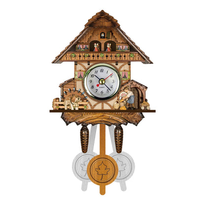 Bird Time Bell Swing Alarm Watch Imitation Wood Style With Easy-to-Read Dials Cuckoo Clock CM012