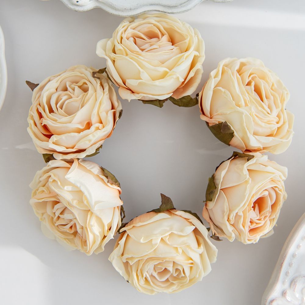 Artificial Flower Burned Edge Rose Wedding Bridal Bouquet Decor Home Outdoor Garden Festival Party Wreath Diy Ins Gift Scrapbook