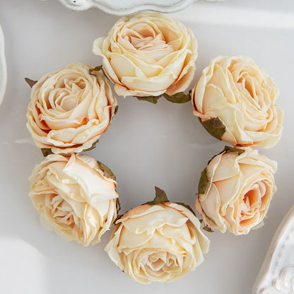Artificial Flower Burned Edge Rose Wedding Bridal Bouquet Decor Home Outdoor Garden Festival Party Wreath Diy Ins Gift Scrapbook