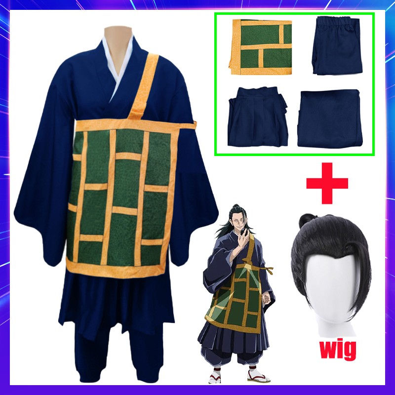 Anime Jujutsu Kaisen Geto Suguru Cosplay Costume Shirt Pants kimono Wig High School Uniform Full Set Adult Mens Party Clothes