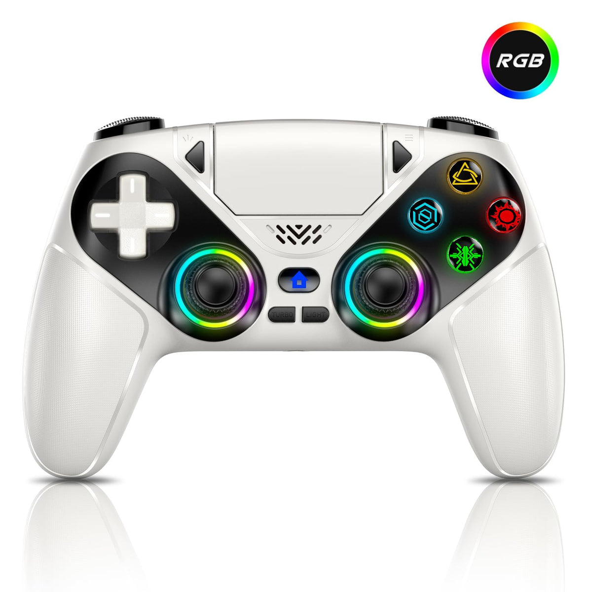 Controller for Playstation 5/PS5/PS5 Pro/Slim/PC,Wireless Gamepads RGB Joystick Turbo/Marco Program Dual Vibrate Game Controle