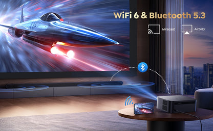Projetor FHD 1080P Bluetooth WiFi Netflix Oficial e Foco Automático AI 1500 ANSI 30000 lúmens Suporte a 4K com Foco Automático