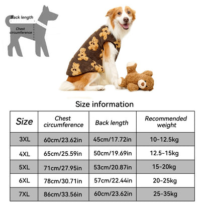 M-7GG Roupas de flanela quentes para animais de estimação Inverno Casaco para cães e gatos Roupa para animais de estimação 5-35kg Bichon Bulldog Francês Roupas Pijama