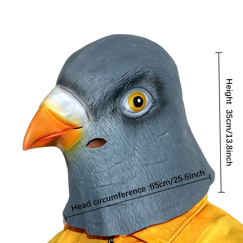 Pigeon Mask Funny Animal Cosplay Costume Latex Bird Head Mask Halloween Prank Prop Bar Club Rave Party Supplies Dove Mask