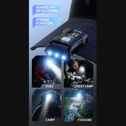 Multifunctional Usb Charging Flashlight Ajustable Mini LED Outdoor Torch Portable Keychain Light Magnetic Camping Warning Lamp