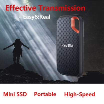 Portable SSD External Hard Drive 4TB USB3.2 Type-C External Storage Compatible with Laptop/PC/Mac Shockproof Plug&Play Hard Disk