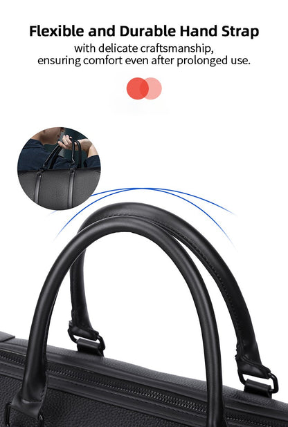 Men‘s Luxe Business Travel Bag Large Capacity with 15.6' Laptop Waterproof PU Material Lightweight for Trip Gym Bolsos de Viajes