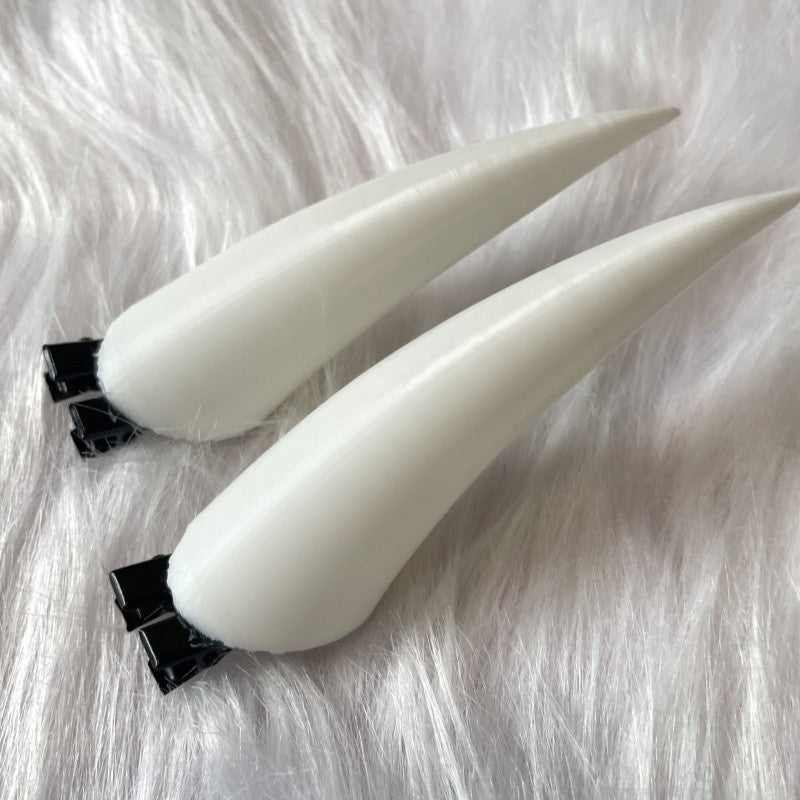 10/14/18cm Halloween Hair Clip White Punk Demon Horn Hairpin Gothic Party Cosplay Costume Pin Hairpins Costume Horn Accessories