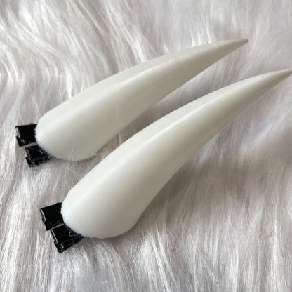 10/14/18cm Halloween Hair Clip White Punk Demon Horn Hairpin Gothic Party Cosplay Costume Pin Hairpins Costume Horn Accessories