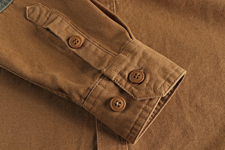 Long Sleeve Tactical Shirts Men  Patch Cargo Shirt Cotton American Casual Vintage Tooling Jacket Outdoor Workwear Blusas