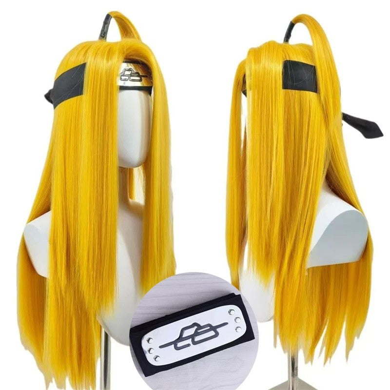 HOKAGE NINJA Peruca Cosplay Deidara Peruca Sintética Longa Lisa Anime Coser Fibra Resistente ao Calor Peruca de Alta Qualidade Festa Diária