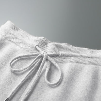 ADDONEE Men's 100% Wool Hoodie Cardigan Straights Leg Pants Set Autumn Winter Thick Cashmere Knitwear Sweater Trousers Suit