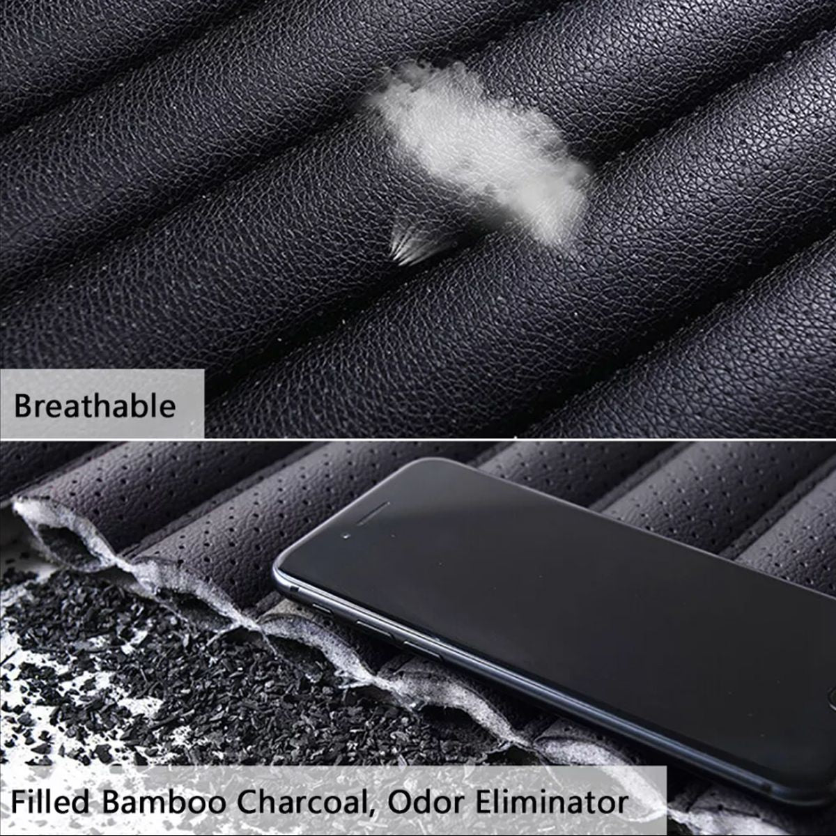 Capa para Assento de Carro de Couro PU Almofada Universal para Assento de Veículo Tapete Protetor Antiderrapante para Cadeira Superfície Impermeável e à Prova de Suor