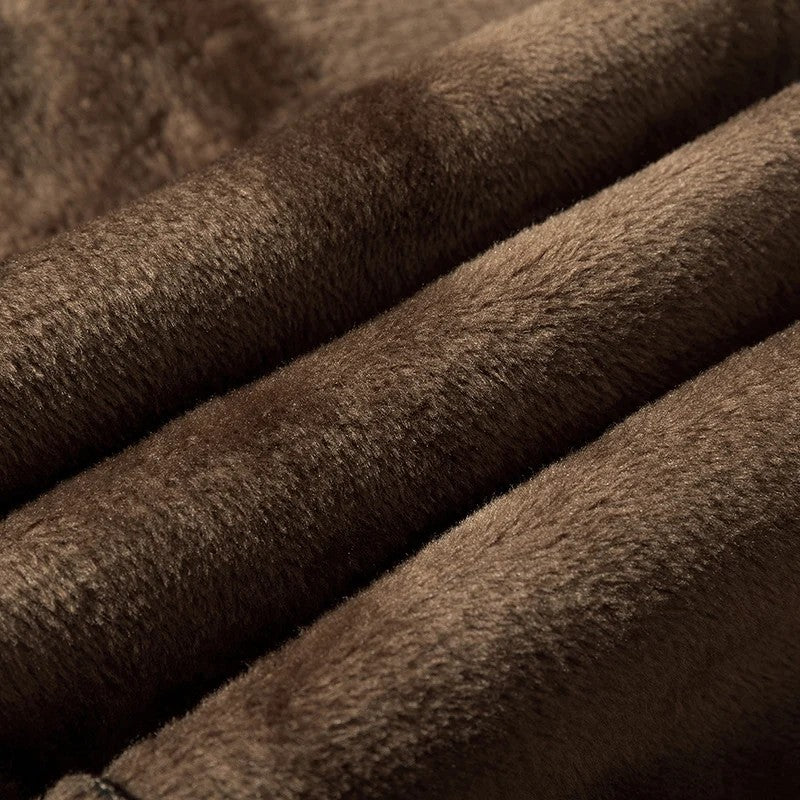 New Fleece Pants Men Casual Work Business Trousers Winter Corduroy Straight Slim Pants Outdoor Streetwear Thick Warm Sweatpants