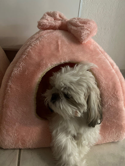 Casa de Cachorro Quente de Inverno Cama de Gato Colchonete Removível Ninho Canil Cesta para Animais de Estimação Macio Confortável Ninho para Gatos Produto para Gatos