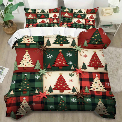 Conjunto de Roupa de Cama de NATAL Feliz, Capa de Edredom Impressa em 3D, Macio, para Cama de Solteiro e Casal, Conjunto de Cama de 2026, Presente de Natal, Decorações de Árvore para Casa