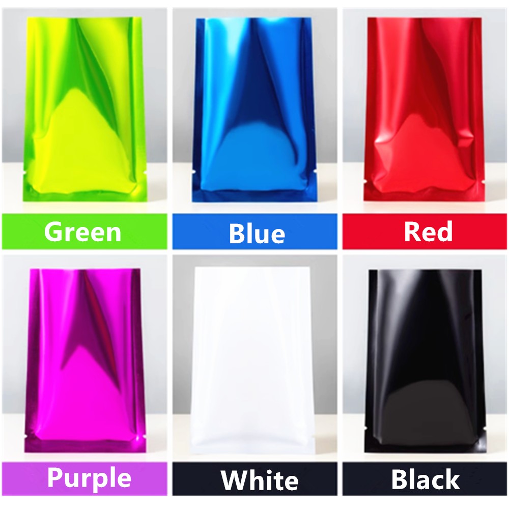 100pcs One Side Clear Laser Shiny Aluminum Foil Zip Lock Bags  Reflective Holographic Self-sealing Pouch for Fashion Accessories